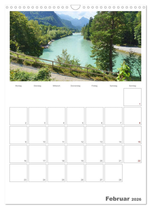 Alpenflüsse - Ammer, Isar, Lech und Loisach (CALVENDO Wandkalender 2026)