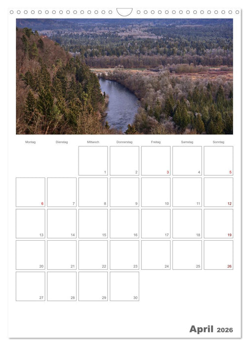 Alpenflüsse - Ammer, Isar, Lech und Loisach (CALVENDO Wandkalender 2026)