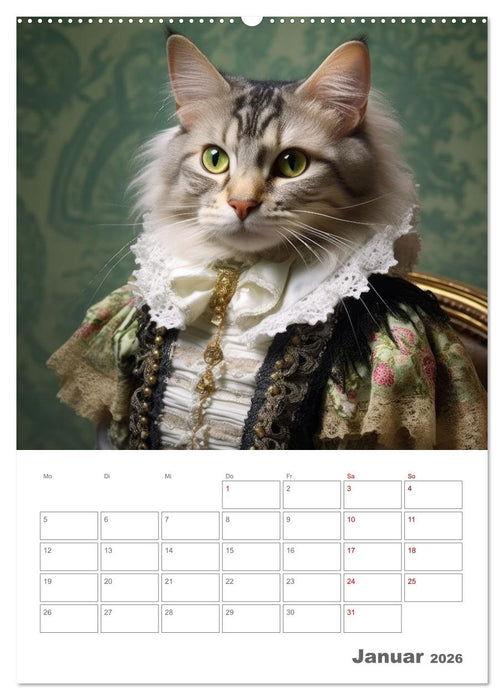 Royale Katzen Portraits (CALVENDO Wandkalender 2026)