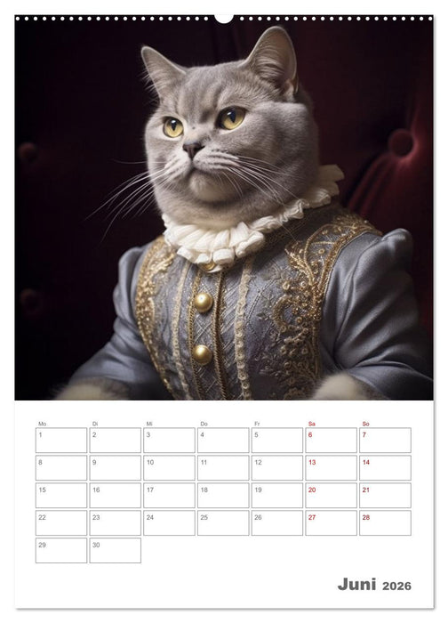Royale Katzen Portraits (CALVENDO Wandkalender 2026)