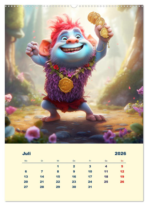 Zauberland. Bunte Fabelwesen und Märchengestalten (CALVENDO Premium Wandkalender 2026)