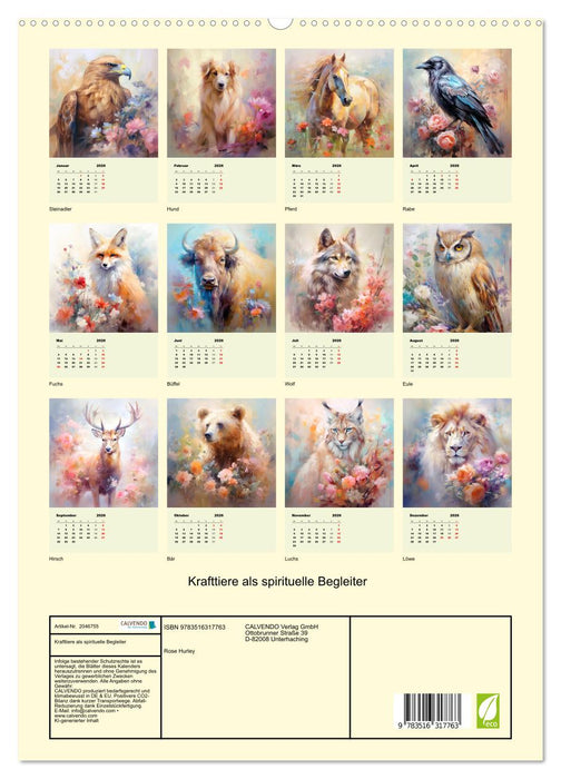 Krafttiere als spirituelle Begleiter (CALVENDO Premium Wandkalender 2026)