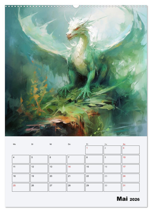 Drachenland. Gefürchtete Fabelwesen im Gotik-Stil (CALVENDO Premium Wandkalender 2026)
