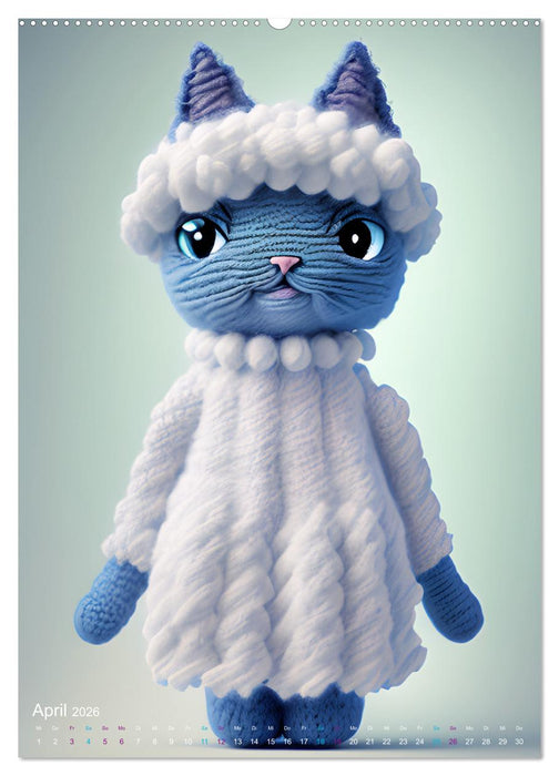 Knuddels. Wollige Tiere zum Liebhaben fürs Spielzimmer (CALVENDO Wandkalender 2026)