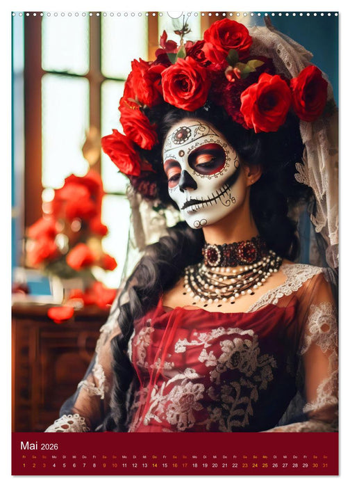Dia de Muertos Kreative Porträts in Festanlehnung (CALVENDO Premium Wandkalender 2026)
