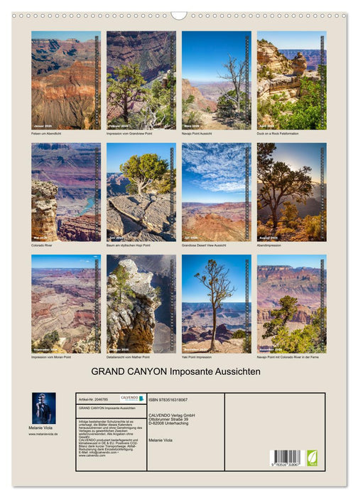 GRAND CANYON Imposante Aussichten (CALVENDO Wandkalender 2026)