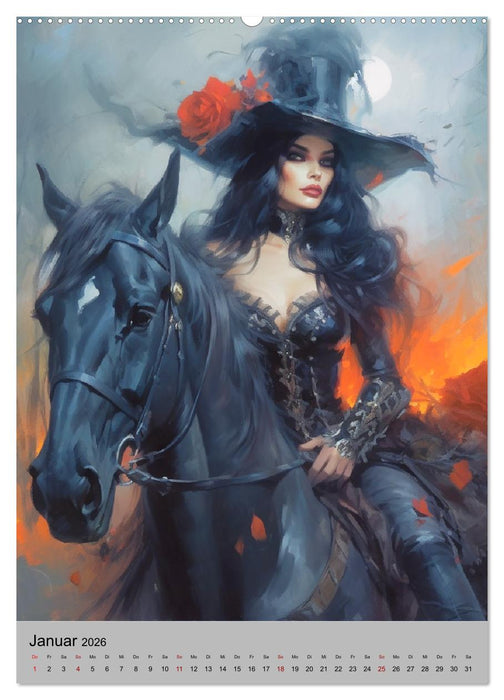 Gothic-Queens. Schaurig-schön im Renaissance-Stil (CALVENDO Premium Wandkalender 2026)