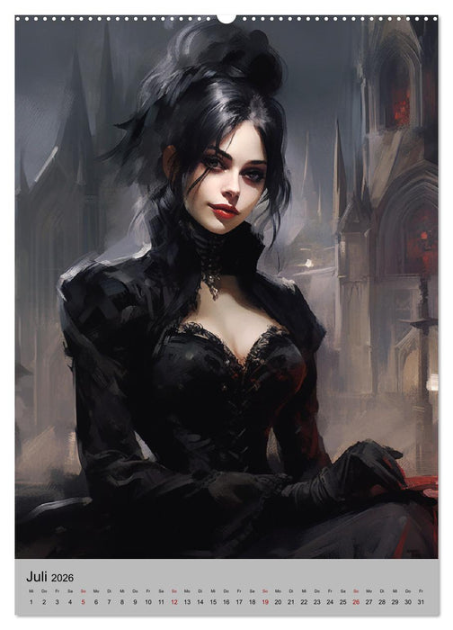 Gothic-Queens. Schaurig-schön im Renaissance-Stil (CALVENDO Premium Wandkalender 2026)