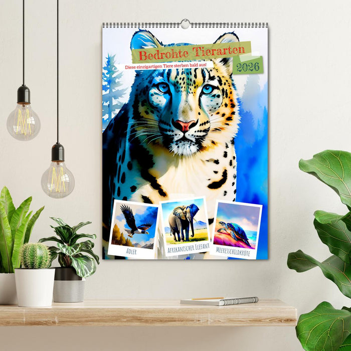 Bedrohte Tierarten 2026 (CALVENDO Wandkalender 2026)