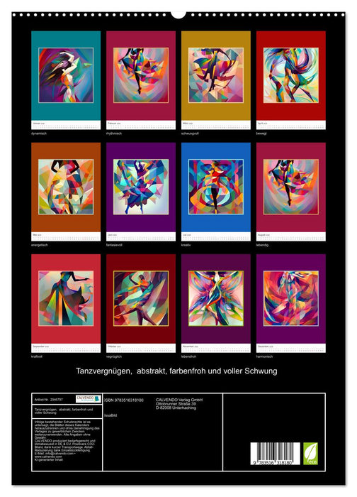 Tanzvergnügen, abstrakt, farbenfroh und voller Schwung (CALVENDO Premium Wandkalender 2026)