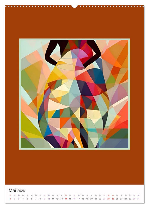 Tanzvergnügen, abstrakt, farbenfroh und voller Schwung (CALVENDO Premium Wandkalender 2026)