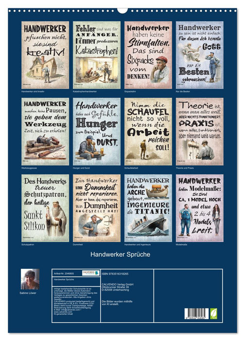 Handwerker Sprüche (CALVENDO Wandkalender 2026)
