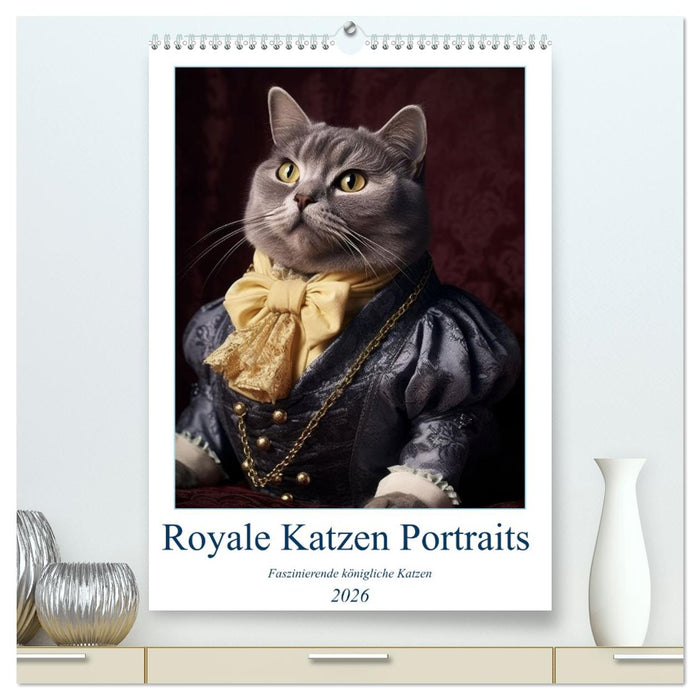 Royale Katzen Portraits (CALVENDO Premium Wandkalender 2026)