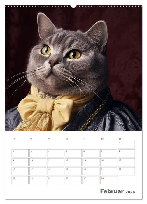 Royale Katzen Portraits (CALVENDO Premium Wandkalender 2026)