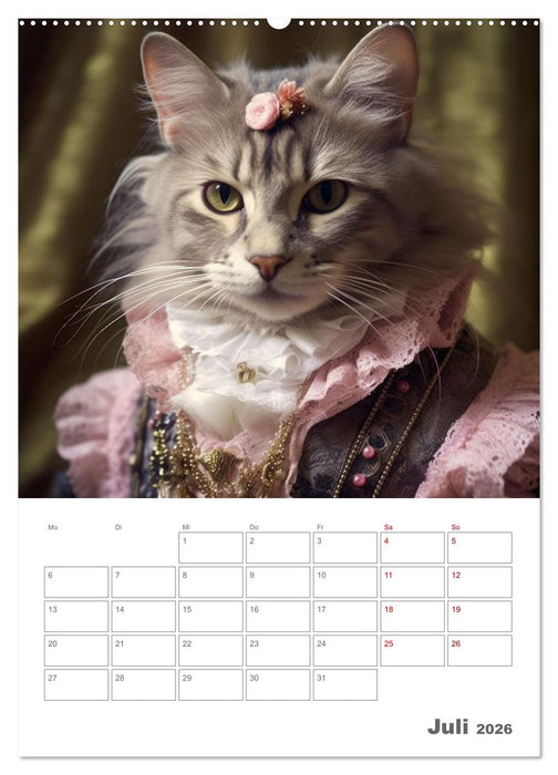 Royale Katzen Portraits (CALVENDO Premium Wandkalender 2026)