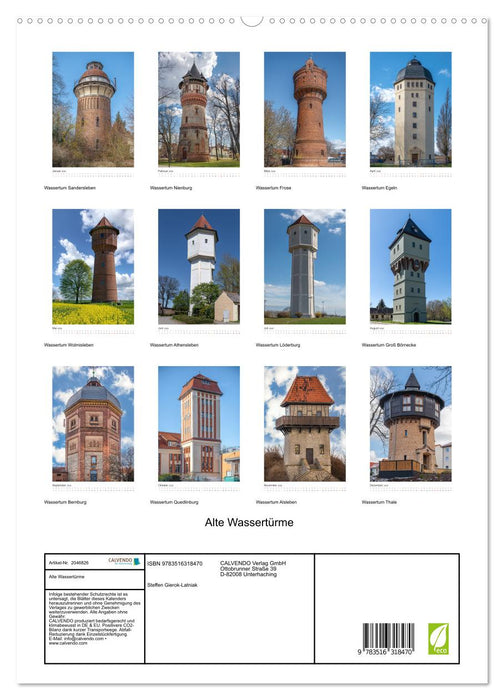 Alte Wassertürme (CALVENDO Premium Wandkalender 2026)