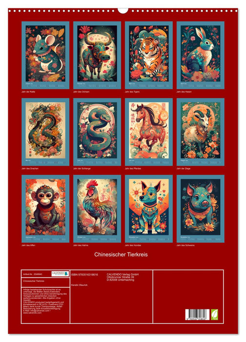 Chinesischer Tierkreis (CALVENDO Wandkalender 2026)