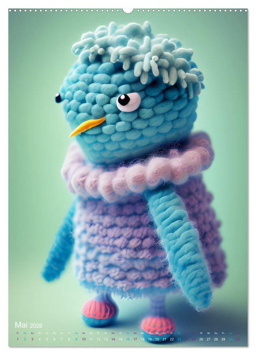Knuddels. Wollige Tiere zum Liebhaben fürs Spielzimmer (CALVENDO Premium Wandkalender 2026)