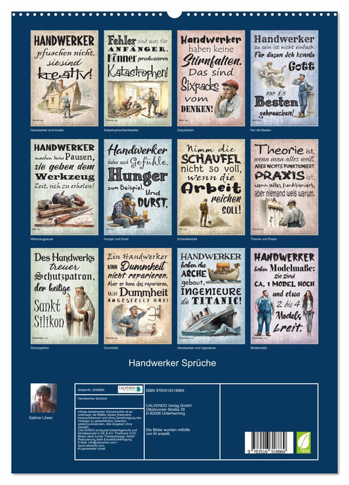 Handwerker Sprüche (CALVENDO Premium Wandkalender 2026)