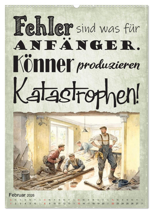 Handwerker Sprüche (CALVENDO Premium Wandkalender 2026)
