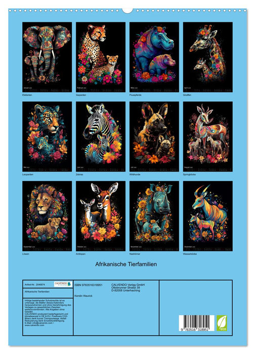 Afrikanische Tierfamilien (CALVENDO Premium Wandkalender 2026)