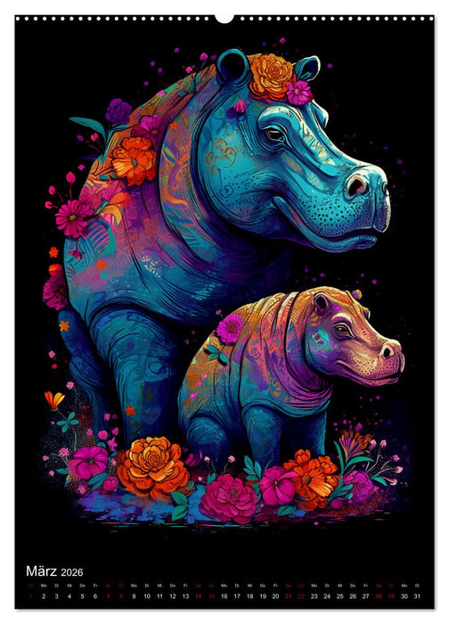 Afrikanische Tierfamilien (CALVENDO Premium Wandkalender 2026)