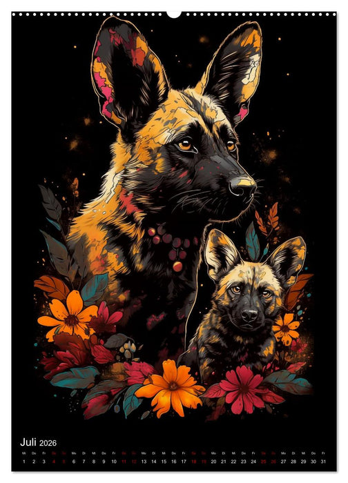 Afrikanische Tierfamilien (CALVENDO Premium Wandkalender 2026)