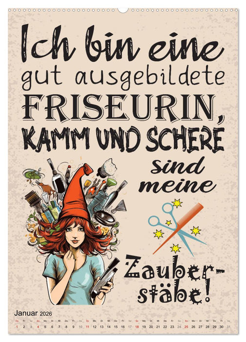 Haarige Friseursprüche (CALVENDO Wandkalender 2026)
