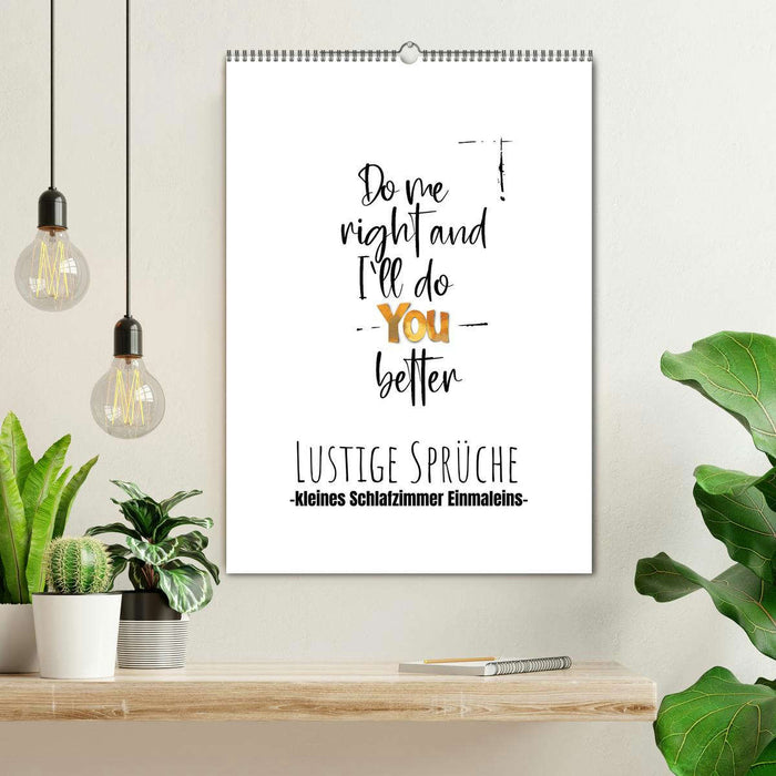Lustige Sprüche - Schlafzimmer 1x1 (CALVENDO Wandkalender 2026)
