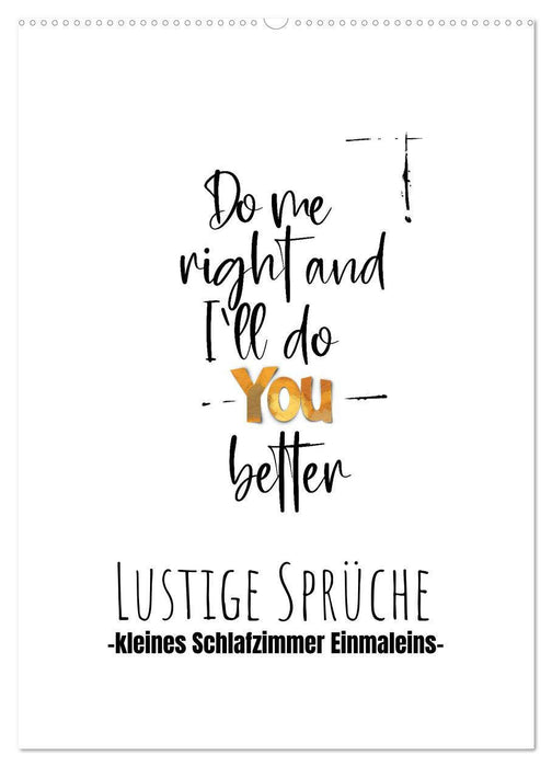 Lustige Sprüche - Schlafzimmer 1x1 (CALVENDO Wandkalender 2026)