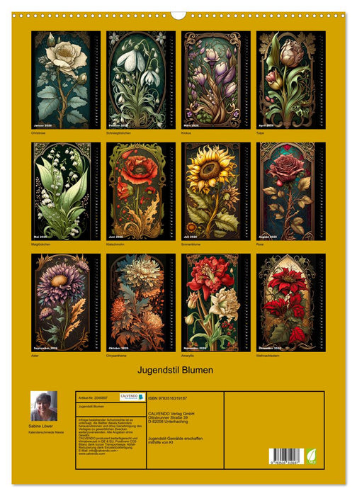 Jugendstil Blumen (CALVENDO Wandkalender 2026)