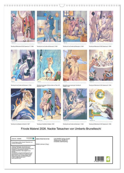 Frivole Malerei 2026. Nackte Tatsachen von Umberto Brunelleschi (CALVENDO Wandkalender 2026)