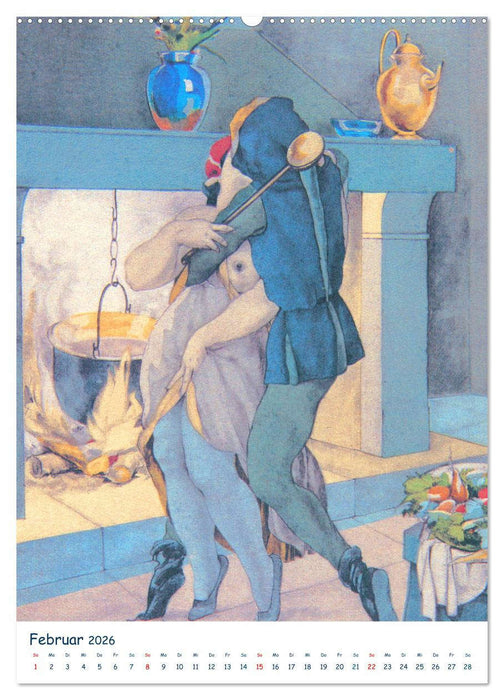 Frivole Malerei 2026. Nackte Tatsachen von Umberto Brunelleschi (CALVENDO Wandkalender 2026)