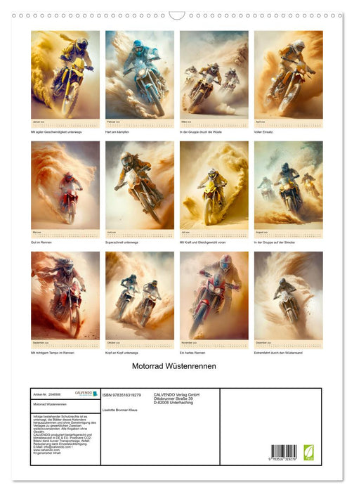 Motorrad Wüstenrennen (CALVENDO Wandkalender 2026)