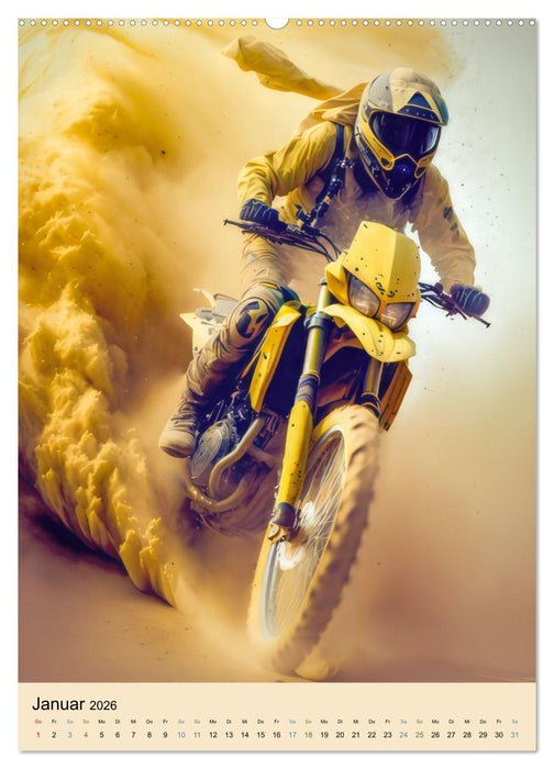 Motorrad Wüstenrennen (CALVENDO Wandkalender 2026)