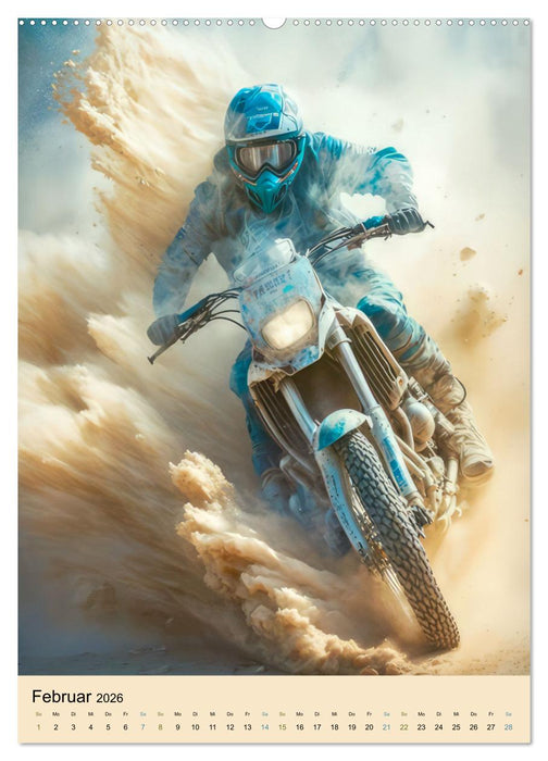 Motorrad Wüstenrennen (CALVENDO Wandkalender 2026)