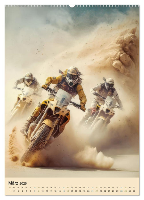 Motorrad Wüstenrennen (CALVENDO Wandkalender 2026)