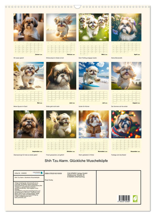 Shih Tzu Alarm. Glückliche Wuschelköpfe (CALVENDO Wandkalender 2026)