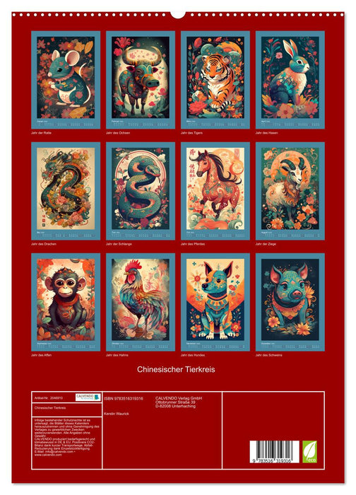 Chinesischer Tierkreis (CALVENDO Premium Wandkalender 2026)