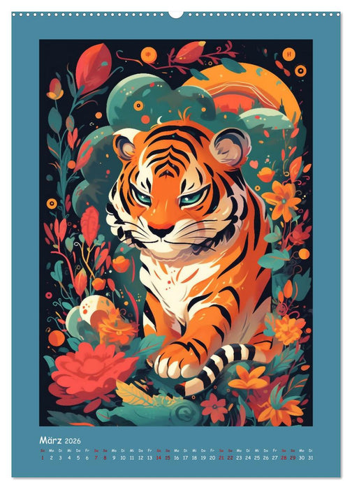 Chinesischer Tierkreis (CALVENDO Premium Wandkalender 2026)