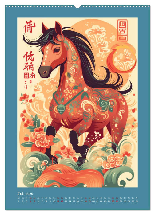Chinesischer Tierkreis (CALVENDO Premium Wandkalender 2026)