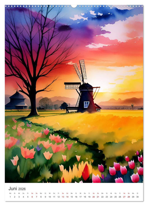 Farbenfroh durchs Jahr 2026 - Farbkleckse für die Seele (CALVENDO Premium Wandkalender 2026)