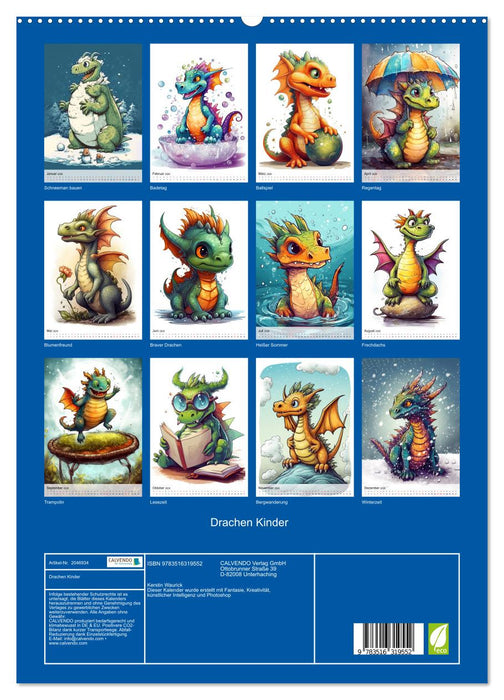Drachen Kinder (CALVENDO Premium Wandkalender 2026)