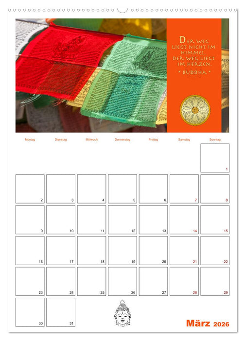 Buddhas Zitate und Weisheiten (CALVENDO Wandkalender 2026)