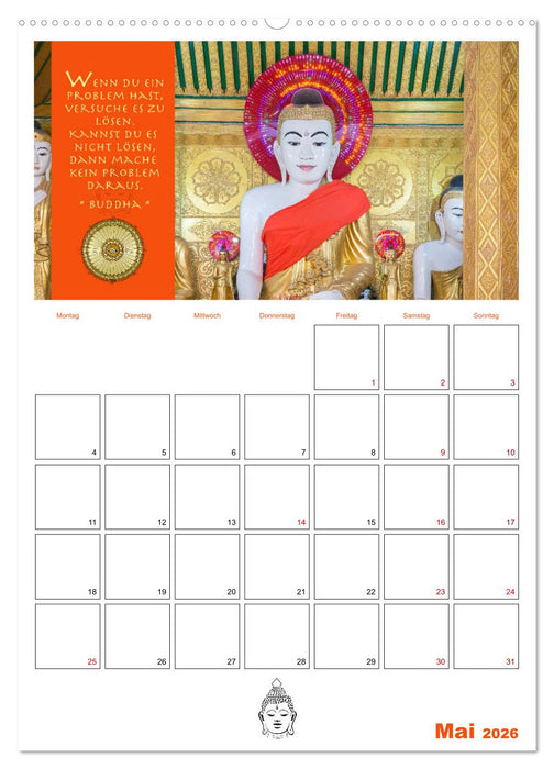 Buddhas Zitate und Weisheiten (CALVENDO Wandkalender 2026)