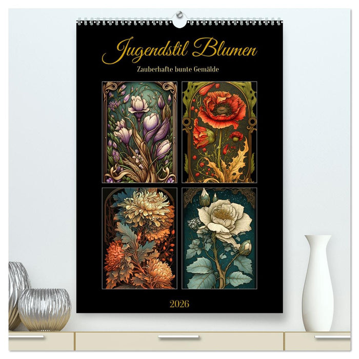 Jugendstil Blumen (CALVENDO Premium Wandkalender 2026)