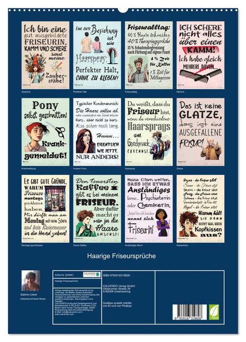 Haarige Friseursprüche (CALVENDO Premium Wandkalender 2026)