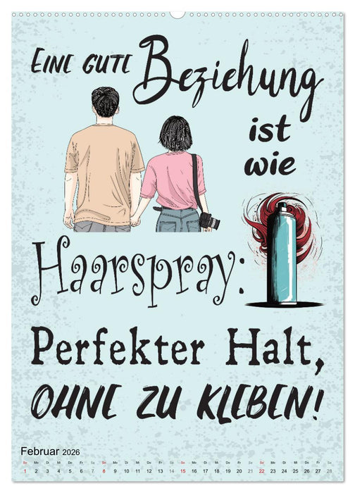 Haarige Friseursprüche (CALVENDO Premium Wandkalender 2026)