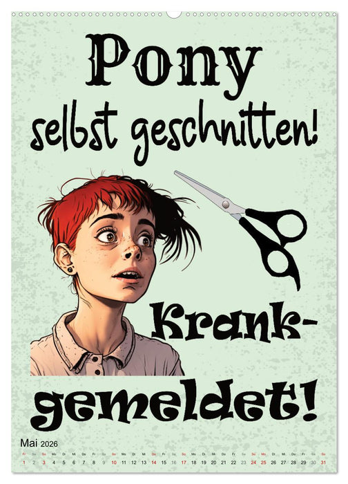 Haarige Friseursprüche (CALVENDO Premium Wandkalender 2026)