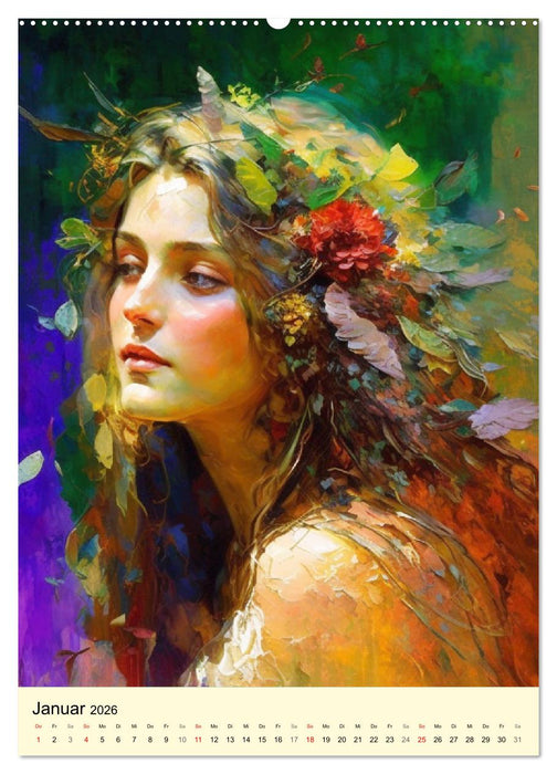 Romantische Elfen. Farbenprächtig, anmutig und zauberhaft (CALVENDO Wandkalender 2026)